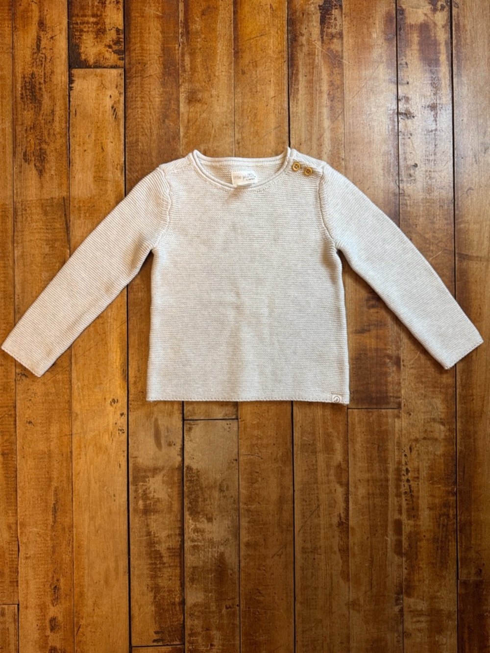 Little planet sweater 2T Cream Knit organic cotton unisex neutral spring